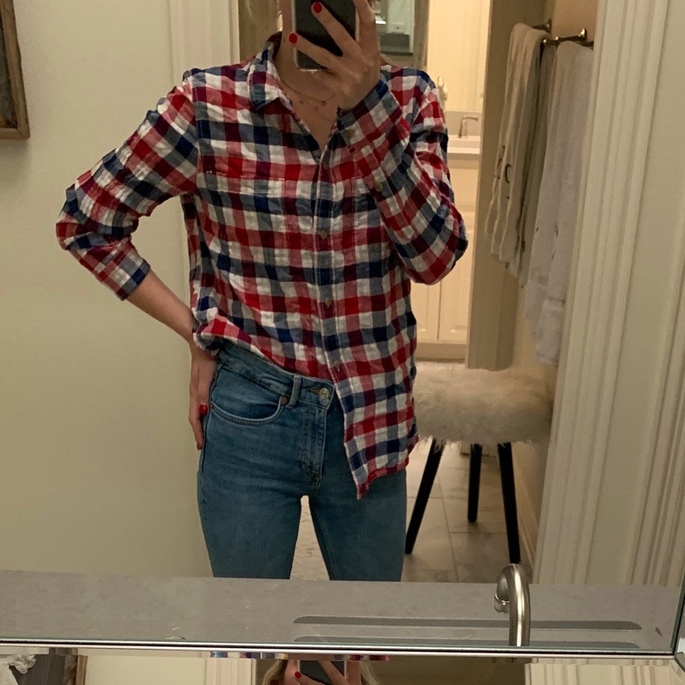 Madewell Ex-Boyfriend Plaid Buttondown LIKE NEW